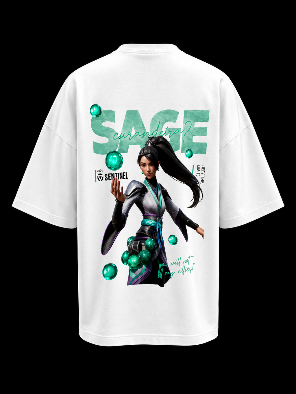 APR1L Sage Guardian Oversized T-Shirt – Premium 240 GSM French Terry Cotton | Unisex Anime Gaming Streetwear Tee