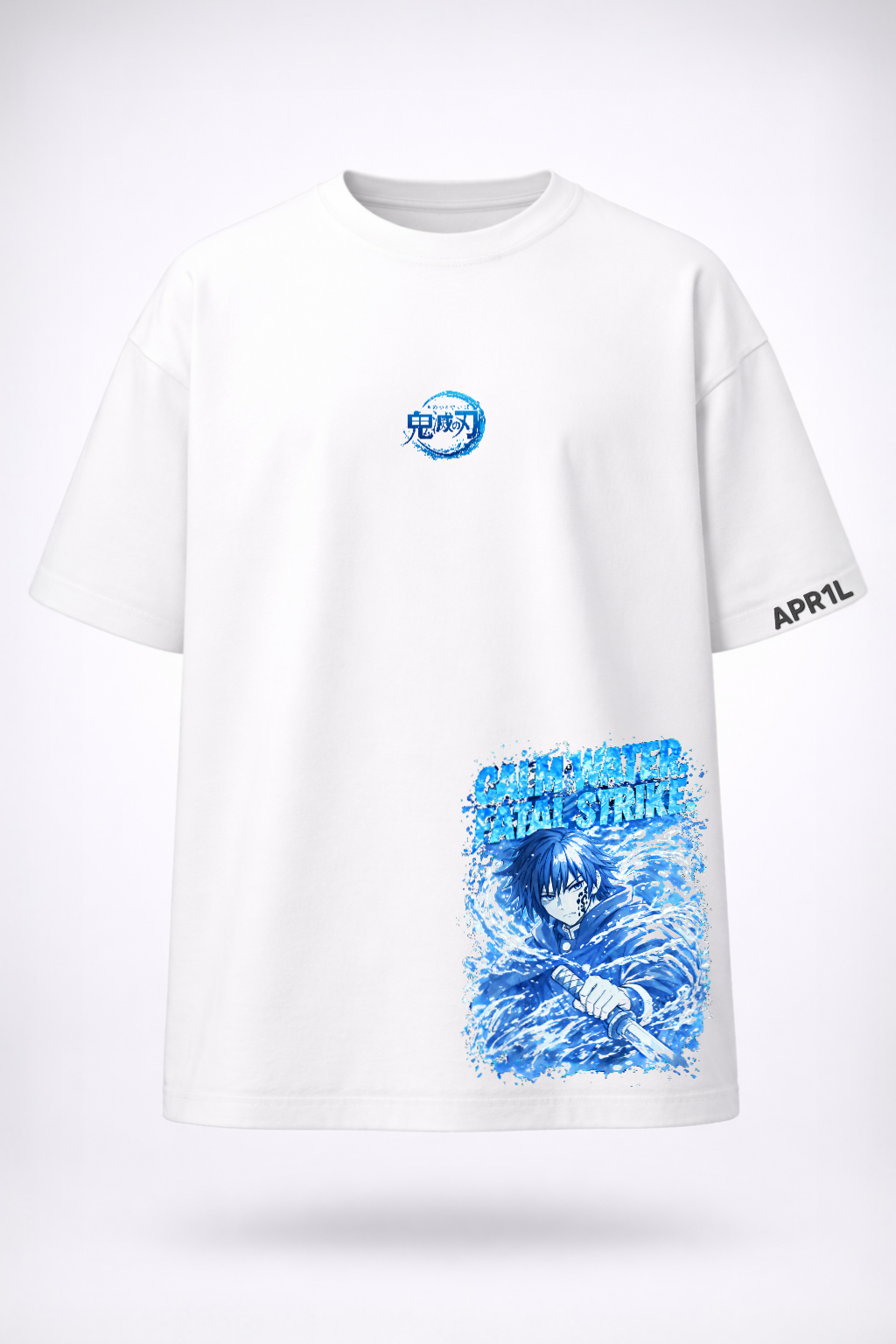 APR1L Water Blade Oversized T-Shirt – Premium 240 GSM French Terry Cotton | Unisex Anime-Inspired Graphic Streetwear Tee