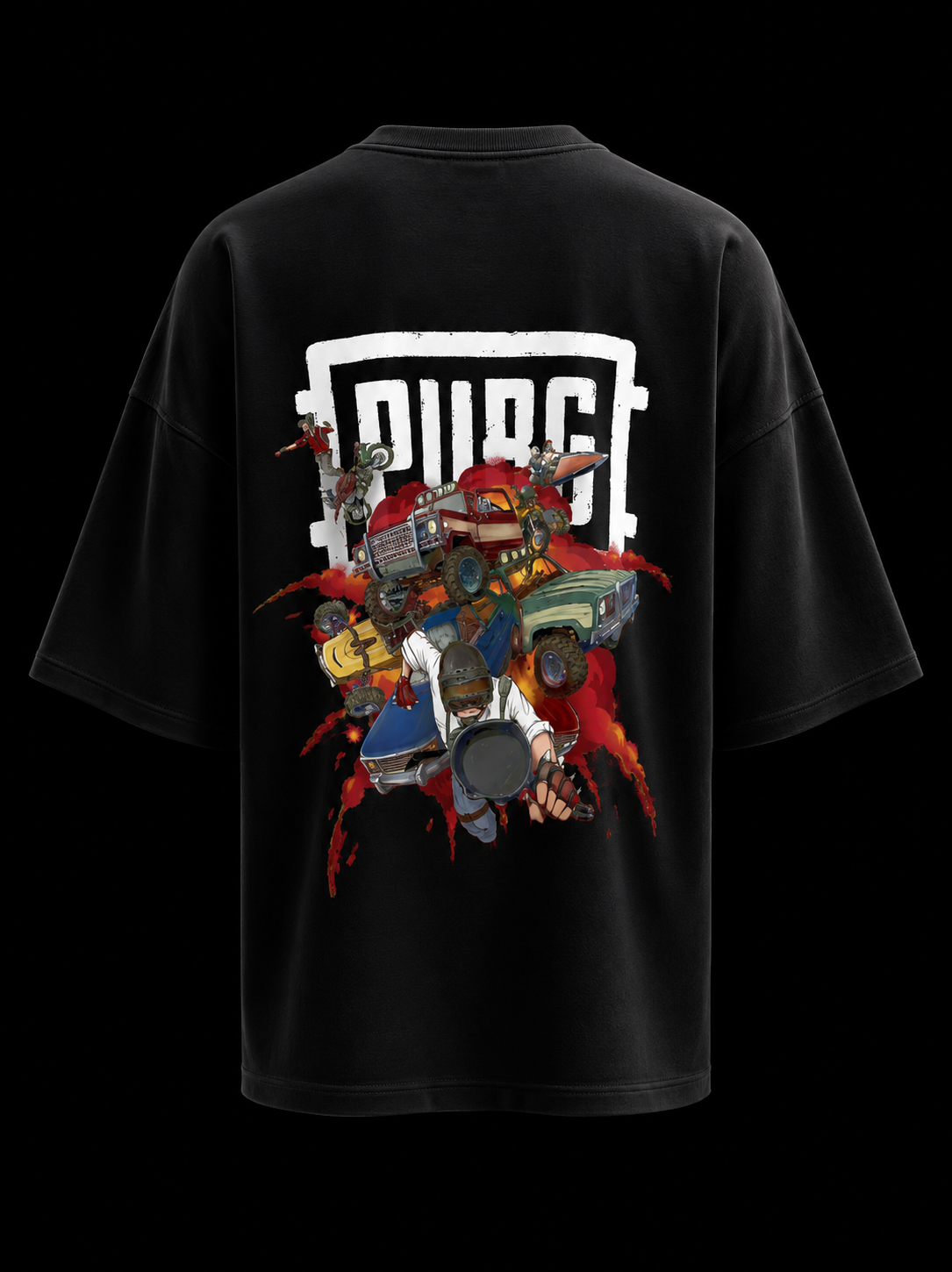 APR1L Battle Chaos Oversized T-Shirt – Premium 240 GSM French Terry Cotton |  Inspired Gaming Streetwear Tee