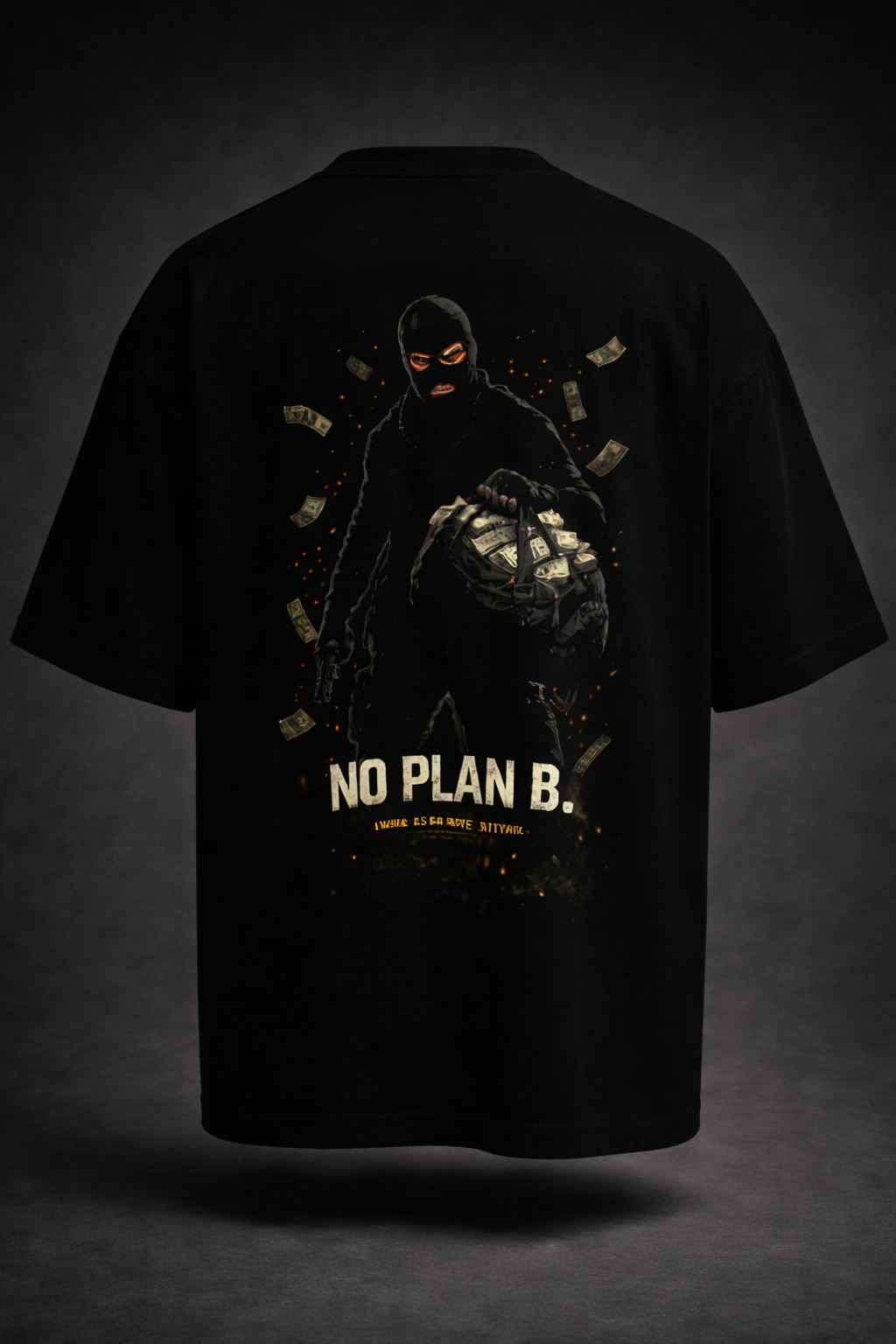 APR1L No Plan B Oversized T-Shirt – Premium 240 GSM French Terry Cotton | Unisex Money Hustle Graphic Streetwear Tee