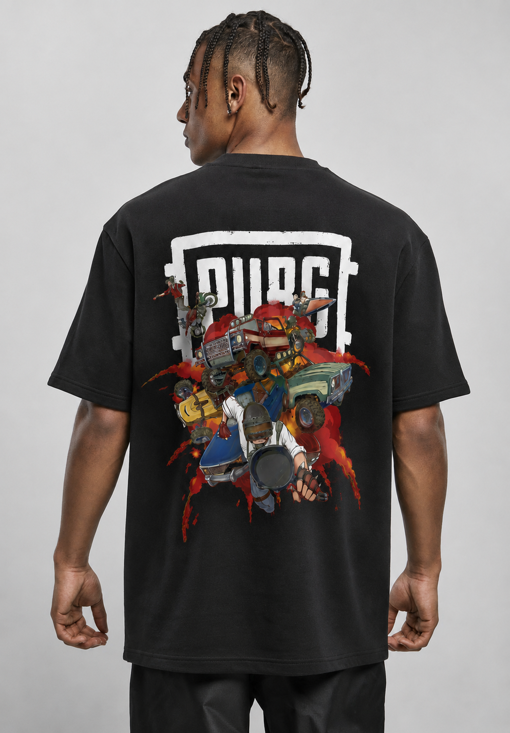APR1L Battle Chaos Oversized T-Shirt – Premium 240 GSM French Terry Cotton |  Inspired Gaming Streetwear Tee