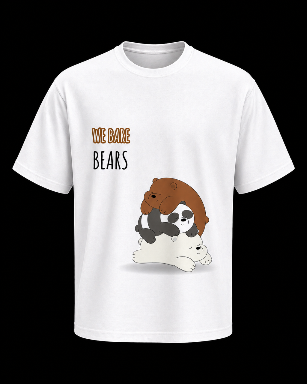 APR1L Mini Toons Bear Stack Oversized T-Shirt – Premium Cotton | Mini Toons Kids Cartoon Casual Tee