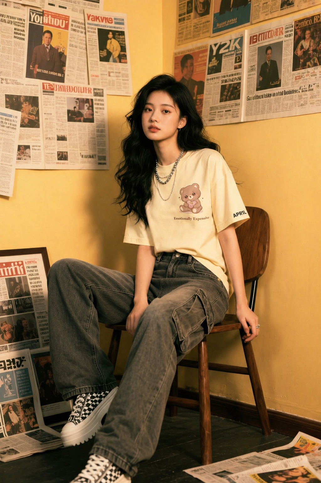APR1L Emotionally Expensive Oversized T-Shirt – Premium 240 GSM French Terry Cotton | APR1L Women’s Casual Collection Aesthetic Tee