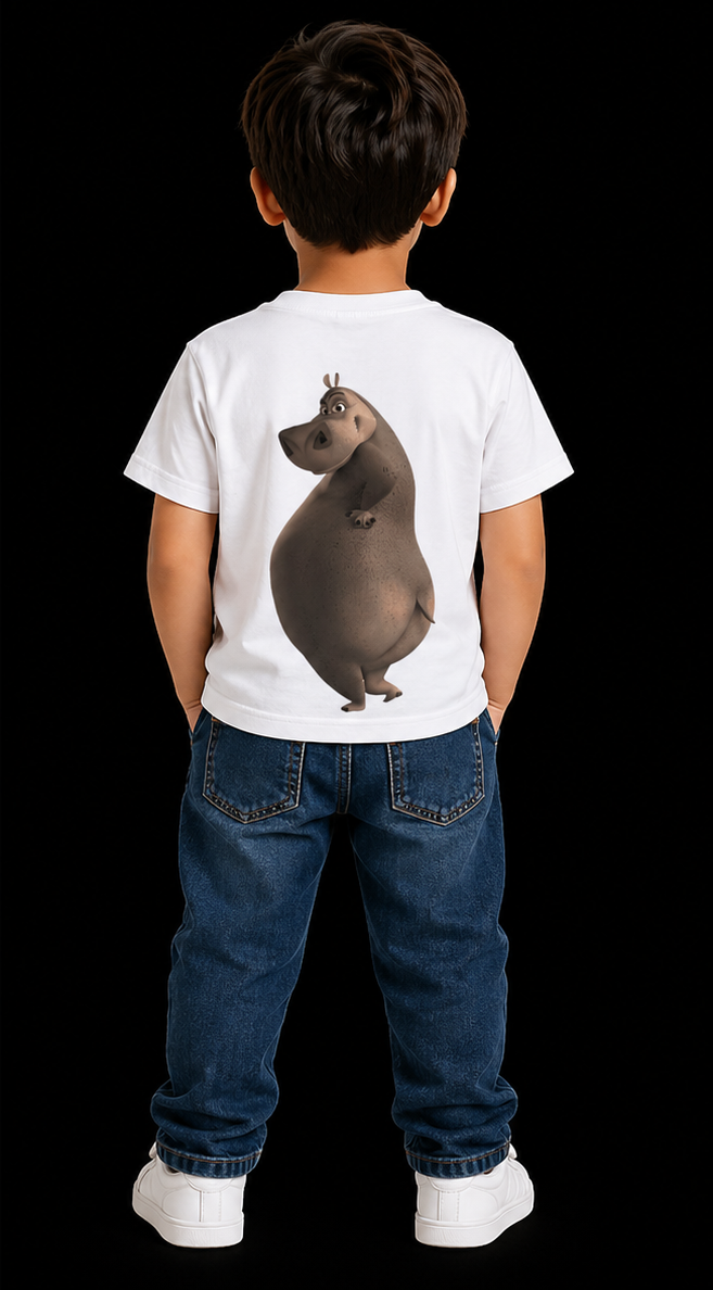 APR1L Mini Toons Panda Character Oversized T-Shirt – Premium Cotton | Mini Toons Kids Cartoon Casual Tee
