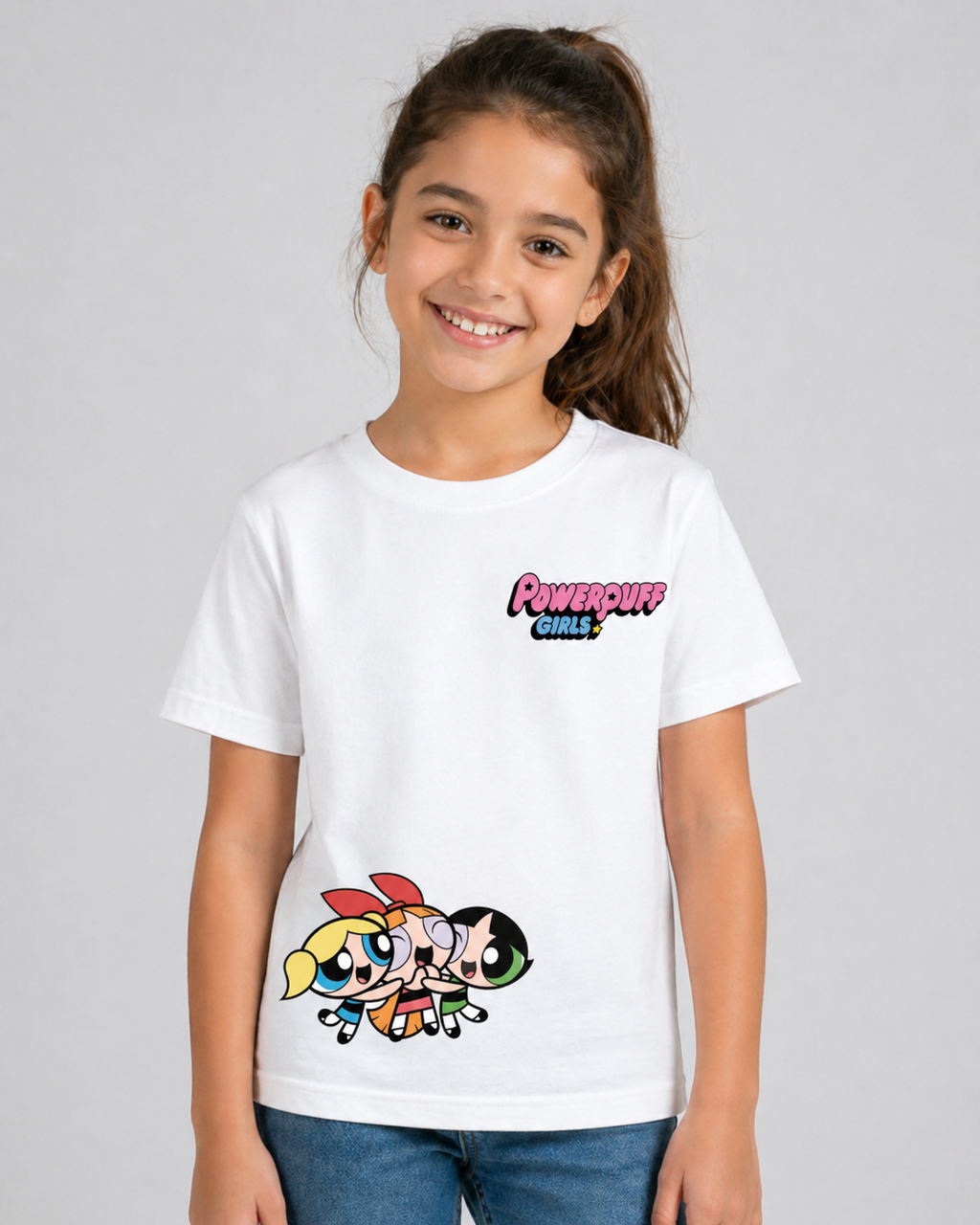 APR1L Mini Toons Girl Squad Cartoon Oversized T-Shirt – Premium Cotton | Mini Toons Kids Cute Hero Casual Tee
