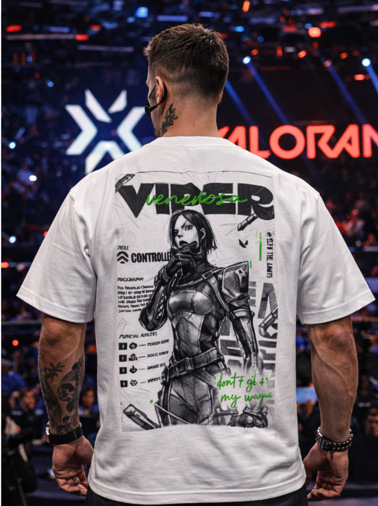 APR1L Venom Controller Oversized T-Shirt – Premium 240 GSM French Terry Cotton | Unisex Gaming Anime Streetwear Tee