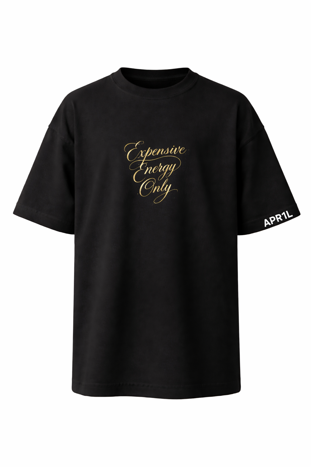 APR1L Expensive Energy Oversized T-Shirt – Premium 240 GSM French Terry Cotton | APR1L Women’s Casual Collection Streetwear Tee