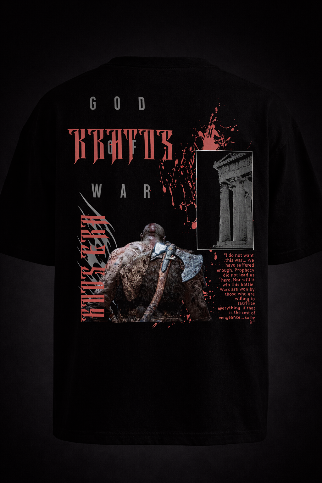 Model wearing APR1L Leviathan brutalist 180 GSM oversized t-shirt in dark aesthetic.