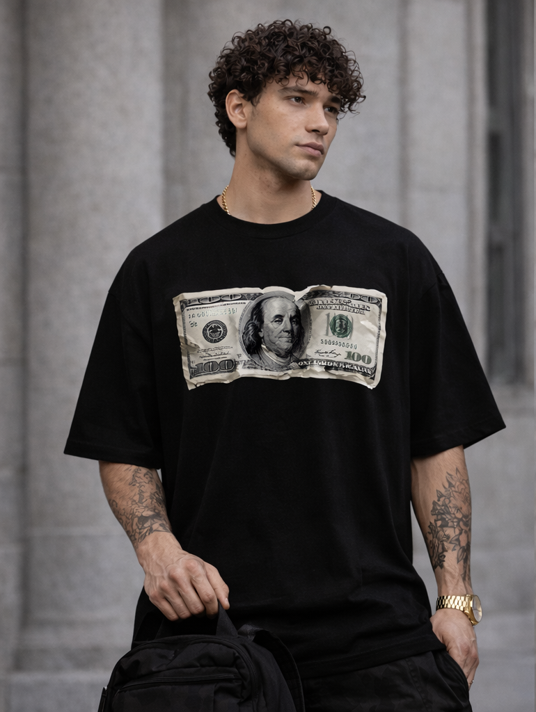 APR1L No Plan B Oversized T-Shirt – Premium 240 GSM French Terry Cotton | Unisex Money Hustle Graphic Streetwear Tee