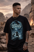 APR1L Hunt or Be Hunted Oversized T-Shirt – Premium 240 GSM French Terry Cotton | Unisex Adventure Graphic Streetwear Tee